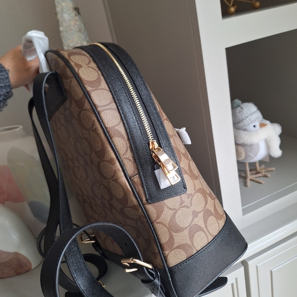 NWT Coach Kenley Backpack in Signature Canvas Khaki / Black C5679 main image 9